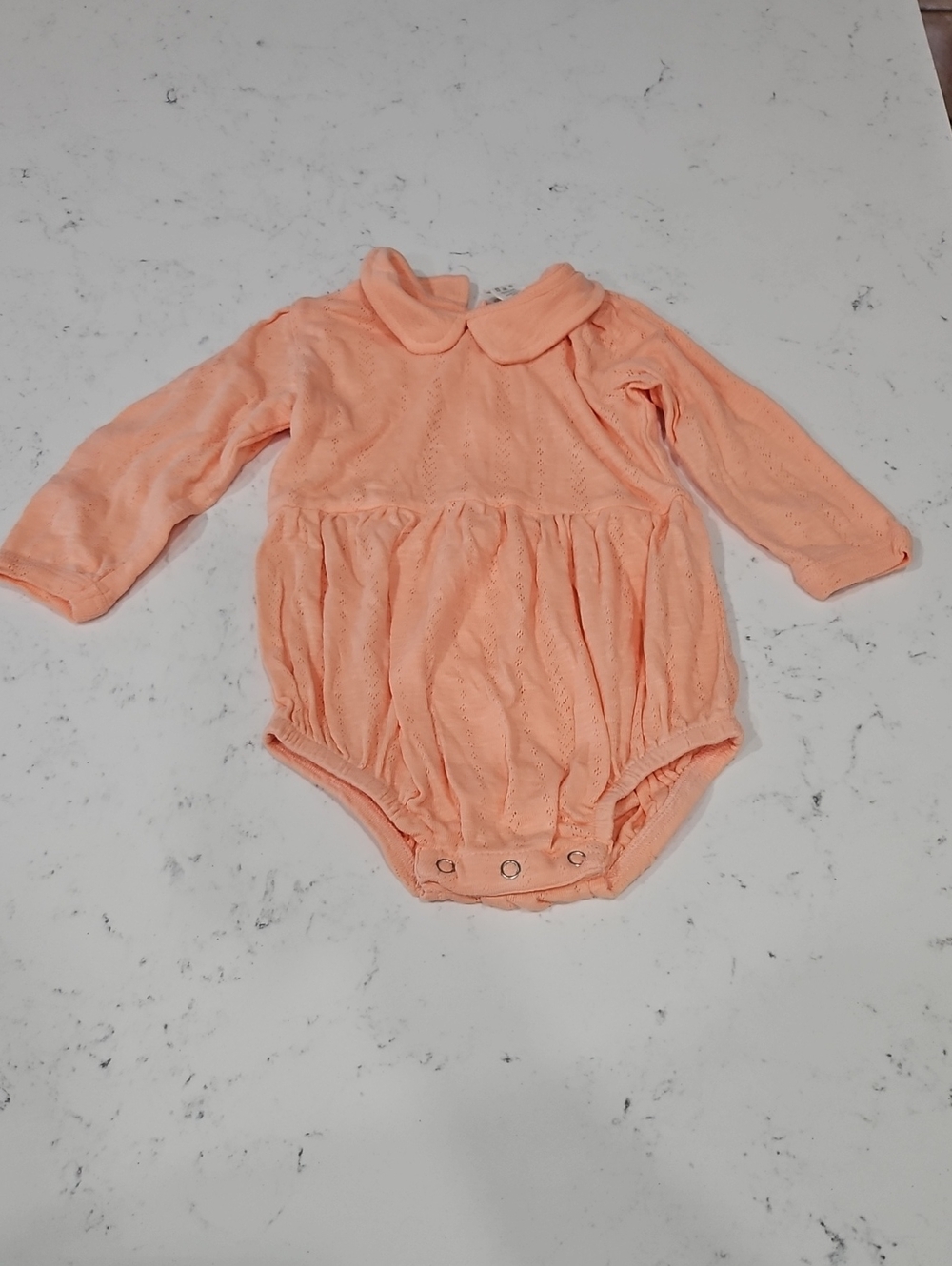 kate quinn Peach Long-Sleeve One-Piece with Peter Pan Collar